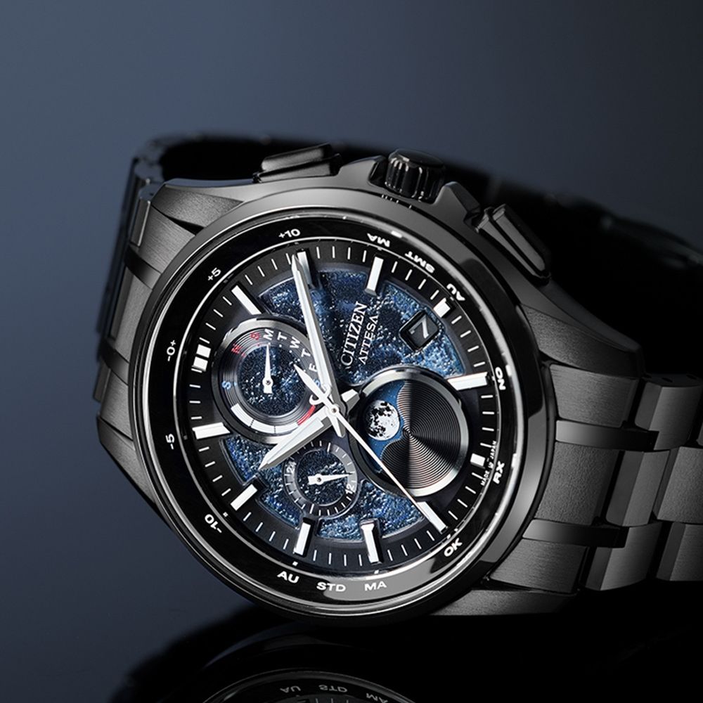CITIZEN星辰 GENTS系列 HAKUTO-R限定鈦金屬光動能月相電波腕錶BY1008-67L:圖片 4