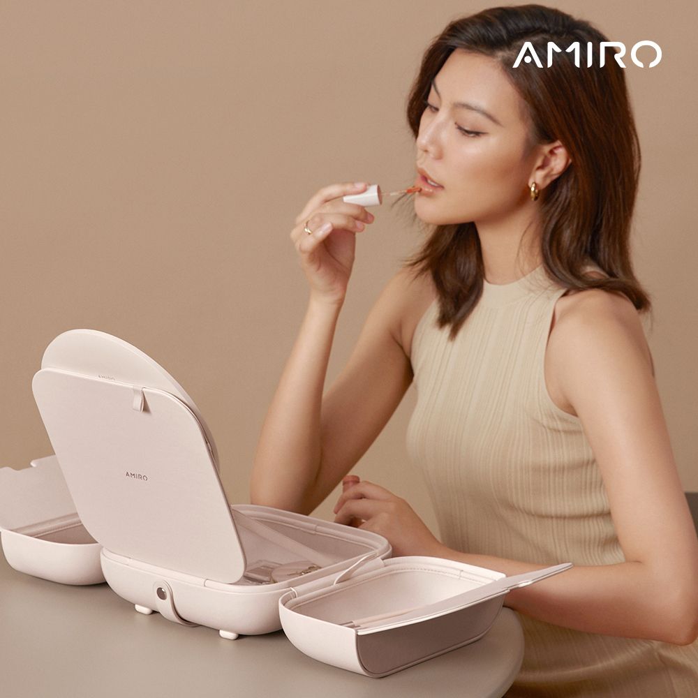 AMIRO 覓光 Cube S 行動LED磁吸美妝鏡折疊收納化妝箱 - 白色 化妝鏡/化妝包/新秘/彩妝師/旅行化妝鏡/美妝工具箱/彩妝師/帶燈化妝台/包包鏡/美容師/化妝盒:圖片 5