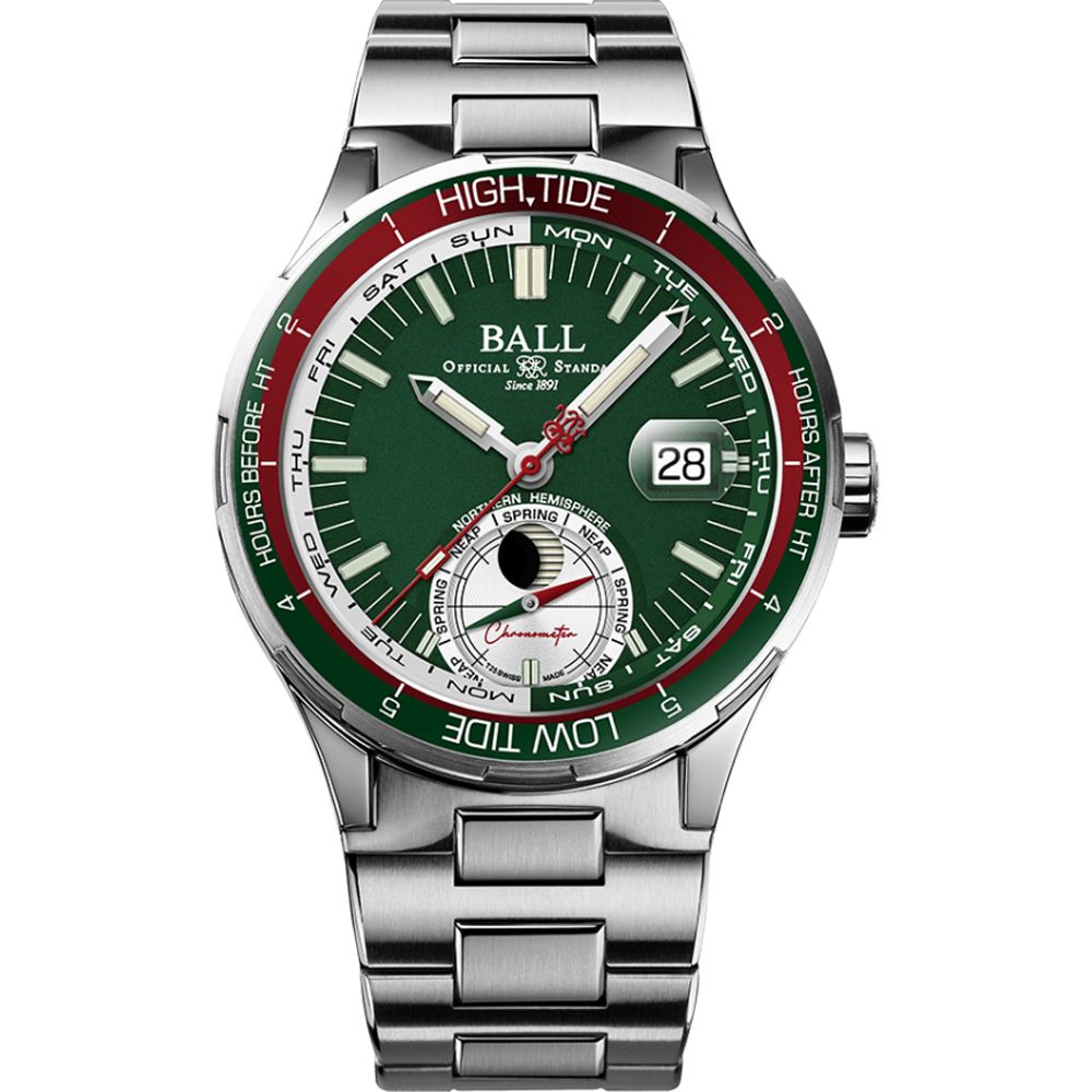 Ball波爾 Roadmaster系列 天文台認證 潮汐顯示機械錶 男錶 手錶-41mm綠 DM3120C-S1CJ-GR:圖片 5