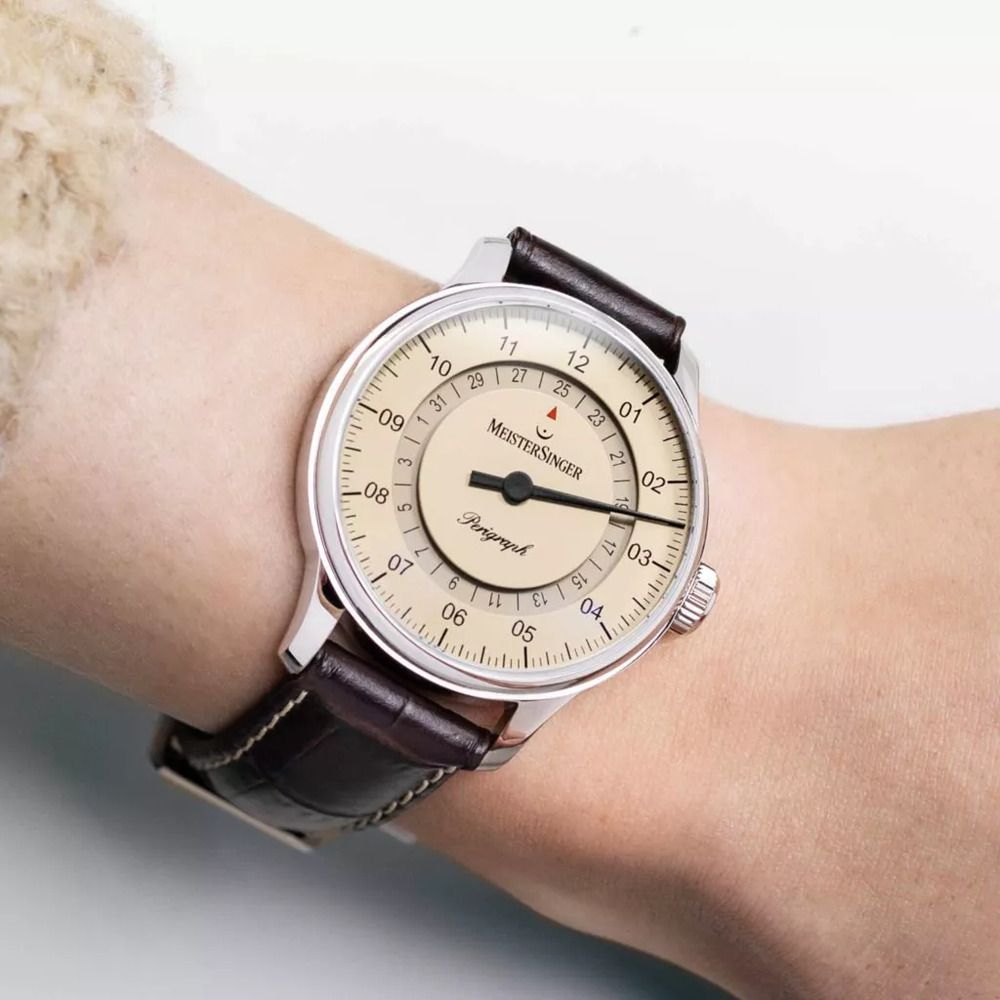 MeisterSinger明斯特 BM1103 Perigraph-38mm-象牙色機械手錶(自動上鍊 機械錶):圖片 5