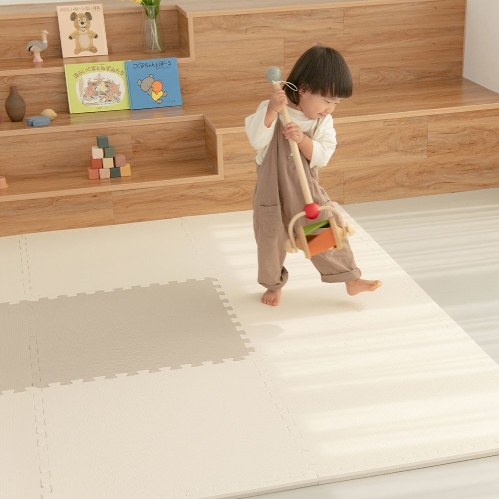 Pato Pato嬰幼兒莫蘭迪60x60x2cm雙色巧拼地墊 / 暖灰&乳白 / 6片入:圖片 6