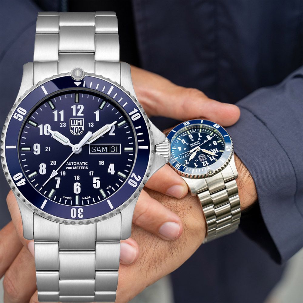 LUMINOX雷明時 Sport Timer 200米陶瓷圈運動機械錶 手錶 男錶-藍/42mm 1LM-0924